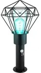 RGB LED Sockelleuchte, Bewegungsmelder, Gitter, schwarz, H 50 cm - Schwarz