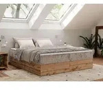 MKS MEBLE Boxspringbett, Polsterbett WOOD ZERO ohne Kopfteil, mit Stauraum &