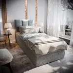 Masseno Boxspringbett MERIL 80 80x200 cm Komplett-Set mit Bonell Matratze und Topper,