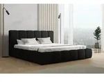 Polsterbett Doppelbett GIULIA 140x200cm Stoff Magic Velvet Schwarz - Schwarz