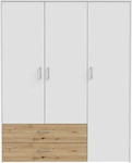 Kleiderschrank CULGOA 3 T&uuml;ren in Wei&szlig; mit Artisan Eiche - Wei&szlig;/Braun