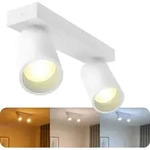 SSC-LUXon NUVIO Deckenleuchte 2 flammig &ndash; Spot mit LumiFLEX Birne 3 Lichtfarben