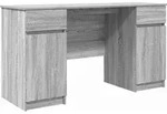 vidaXL Schreibtisch mit T&uuml;r Grau Sonoma 140 x 49 x 76 cm Holzwerkstoff - Grau