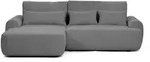 Ecksofa OLIVER mit Schlaffunktion & Bettkasten, Boucl&eacute; Dunkelgrau, Eckseite...