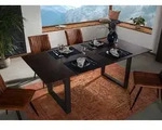 MASSIVMOEBEL24 Esstisch Akazie 200x100 braun lackiert / U-Beine anth. matt...