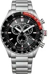 Citizen AT2566-88E Chronograph Uhr Herrenuhr Edelstahl Chrono Datum silber - Schwarz