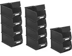 SparSet 10x Leitf&auml;hige Sichtlagerbox 3.0 mit Abdeckung | HxBxT...