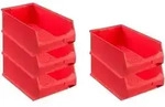 SparSet 5x Rote Sichtlagerbox 5.0 | HxBxT 20x30x50cm | 21,8 Liter 