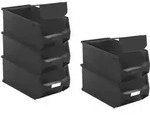 SparSet 5x Leitf&auml;hige Sichtlagerbox 4.0 mit Abdeckung | HxBxT 15x20x35cm | 7,2...