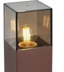 Industrielle Au&szlig;enleuchte RostBraun mit Rauchglas 70cm mit D&auml;mmerungssensor...