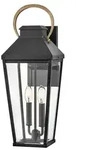 Elstead Dawson Au&szlig;enwandleuchte E14 2-fach Schwarz mit br&uuml;nierten Bronze Akzenten