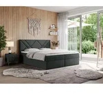MKS MEBLE Boxspringbett 160x200 mit Matratze H3 und Bettkasten, Doppelbett Bett mit