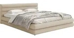 Selsey ALEGRE &ndash; Polsterbett mit Chenille-Bezug und Stauraum, Hellbeige, 160x200 cm
