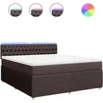 vidaXL Boxspringbett mit Matratze Dunkelbraun 180x200 cm Stoff - Braun