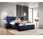 Polsterbett Doppelbett Set.3 HAMILTON 160x200cm Stoff Magic Velvet Dunkelblau -...
