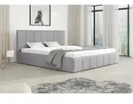 Polsterbett Doppelbett DETROIT Komplettset 160x200cm Stoff Freya Silbergrau -...