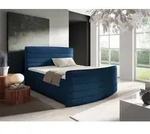 Boxspringbett Schlafzimmerbett AMBRA 140x200cm Stoff Elisa Velvet Dunkelblau -...