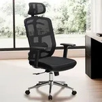 FineBuy B&uuml;rostuhl Schwarz Mesh-Bezug Schreibtischstuhl bis 120 kg mit...