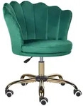 BELIANI B&uuml;rostuhl Samt Gr&uuml;n / Gold H&ouml;henverstellbar Drehbar f&uuml;r Home Office B&uuml;ro