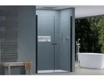 Nischendusche mit Doppelpendelt&uuml;ren NT218 - 6 mm - Nano Echtglas - Profilfarbe...