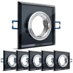 SSC-LUXon ALINA 6x Design Glas Einbaustrahler eckig schwarz mit Fassung f&uuml;r...