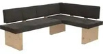 Eckbank/Sitzecke Linn - links rechts montierbar - Webstoff Braun - Holzdekor...