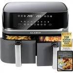 KLAMER Hei&szlig;luftfritteuse Duo 9 L &ndash; Doppelkammer Airfryer mit 2 K&ouml;rben &