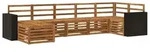 vidaXL Ecksofa Set 7 pcs Natur - Braun