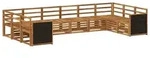 vidaXL Ecksofa Set 7 pcs Natur Massivholz Akazie - Braun