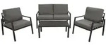 DEGAMO Loungeset Gartenset VANCOUVER Aluminium anthrazit, Polster grau, 4-teilig -