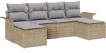 vidaXL Gartensofa-set mit Speicher 6 pcs Beige Poly-Rattan - Beige