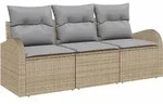 vidaXL Gartensofa-set Beige Poly-Rattan - Beige