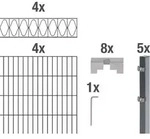 Alberts Doppelstabmattenzaun Eleganz, H&ouml;he 120 cm, L&auml;nge 8 m, 2 m Matte,...