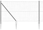vidaXL Schwei&szlig;drahtzaun mit Spikes 25 x 1 m (B x H) - Grau