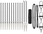 vidaXL Schwei&szlig;drahtzaun mit Spikes 25 x 0,5 m (B x H) - Grau