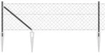 vidaXL Schwei&szlig;drahtzaun mit Spikes 10 x 0,4 m (B x H) - Grau
