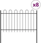 vidaXL Gartenzaun BOXTEL 8 stk. 13,6 x 1,2 m Pulverbeschichteter Stahl - Grau