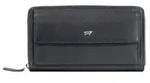 Portemonnaie GOLF RFID RV-Geldb&ouml;rse 16 Kartenf&auml;cher schwarz Uni - Leder - Schwarz