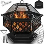 tillvex Feuerschale mit Funkenschutz & Grillrost | Feuerstelle Outdoor f&uuml;r den