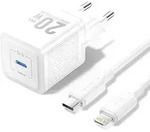Vention 1-Port USB-C GaN Ladeger&auml;t (20W) mit USB-C zu Lightning Kabel (1M)