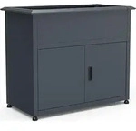 Westmann Plexa Metall Hochbeet mit Stauraum mit Schneckenkante Anthrazit - Grau