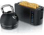 Arendo Fr&uuml;hst&uuml;cks-Set, Wasserkocher Edelstahl 1,7l, 4 Scheiben...