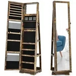 COSTWAY Schmuckschrank, Spiegelschrank mit Ganzk&ouml;rperspiegel & eingebauter