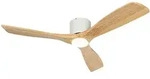 DeckenventilaTor Wei&szlig; mit Holz 131,5 cm inkl LED Dimmbar mit Fernbedienung Jerri -