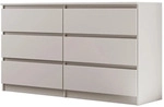 BEAUTYSOFA Kommode LEMON 140 cm Kaschmir/Kaschmir &ndash; Modernes Sideboard mit 6
