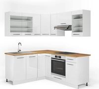 Eckk&uuml;che Vicco Fame-Line Wei&szlig; Hochglanz/Wei&szlig; 190 x 160 cm ohne Arbeitsplatte,