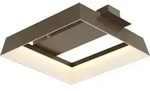 LED Deckenleuchte, Metall, kaffeefarben matt, opal, L 26 cm