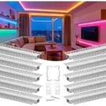 VEVOR LED Profil 10er-Pack 2 m, Eloxierte Trockenbauprofil mit Milchiger...