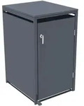 DEGAMO M&uuml;lltonnenbox 1er BONN mit Fu&szlig;pedal Tonnen 120 + 240Liter Stahl...