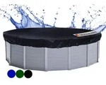 Poolabdeckung Rund f&uuml;r 710-770 cm Pools | Planenma&szlig; &Oslash; 830 cm | Schwarz | Sommer &